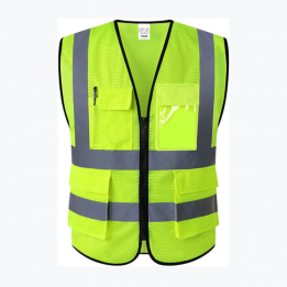 Reflective Safety Vest with Pockets Zipper 